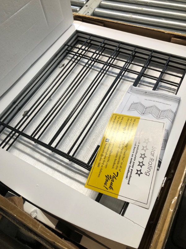 Photo 3 of *STOICK PHOTO FOR REF* Spirich Extra Wide Dog Gates with Walk Through Door, Wooden Freestanding Pet Gate for Dog, Dog Gate for The House, Doorway, Stairs, 12" Wide Pet Puppy Safety Fence with 6 Panels WHITE
