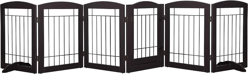 Photo 1 of *STOICK PHOTO FOR REF* Spirich Extra Wide Dog Gates with Walk Through Door, Wooden Freestanding Pet Gate for Dog, Dog Gate for The House, Doorway, Stairs, 12" Wide Pet Puppy Safety Fence with 6 Panels WHITE