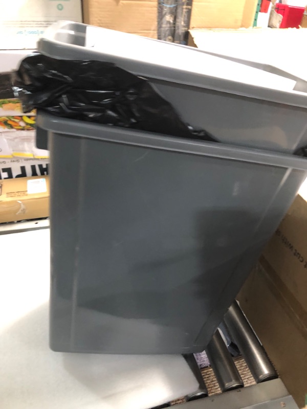 Photo 2 of YITAHOME 2x35L Pull Out Kitchen Bin Under Counter Bin with Lid for 49 x 64 x 63.5cm Minimum Cabinets, Under Sink Bins for Kitchen with Silent Slides, Gray Double Bins Dull Grey