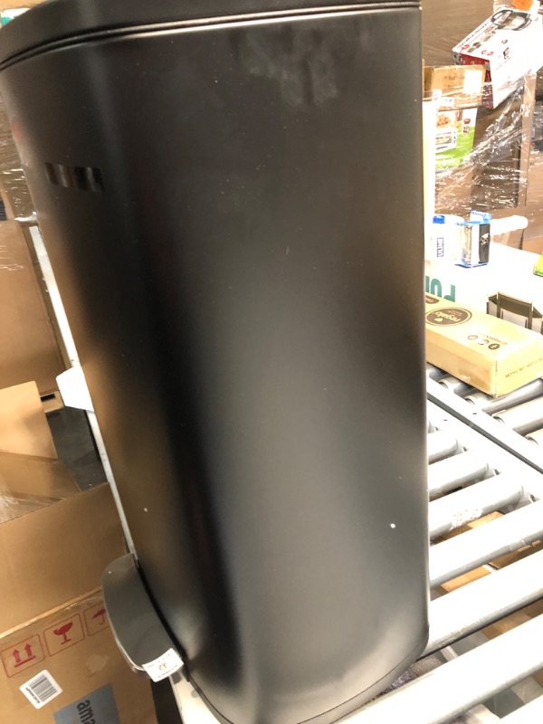 Photo 3 of SONGMICS 13 Gallon Trash Can, Stainless Steel Kitchen Garbage Can, Recycling or Waste Bin, Soft Close, Step-On Pedal, Removable Inner Bucket, Black ULTB050B01 13.2 Gal Black