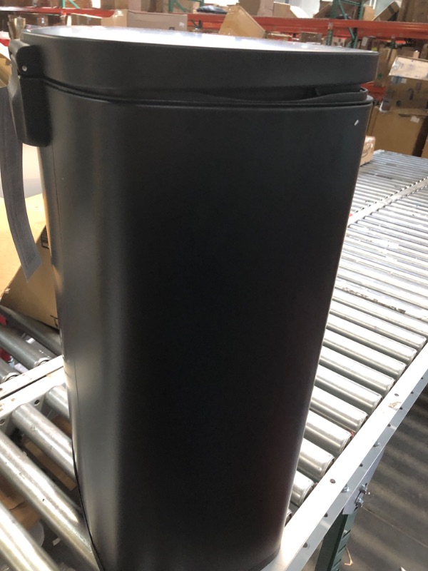 Photo 6 of SONGMICS 13 Gallon Trash Can, Stainless Steel Kitchen Garbage Can, Recycling or Waste Bin, Soft Close, Step-On Pedal, Removable Inner Bucket, Black ULTB050B01 13.2 Gal Black