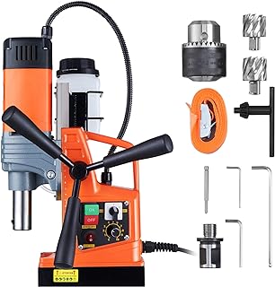 Photo 1 of **MISSING PARTS READ NOTES**VEVOR Mag Drill Press, 1300W 1.57" Boring Diameter, 2922lbf Power Portable Magnetic Drill, 810 PRM, 11Pcs Drill Bits Electric Drilling Machine for Metal Surface, Industrial and Home Improvement Drill W/ 1.57'' 11pcs