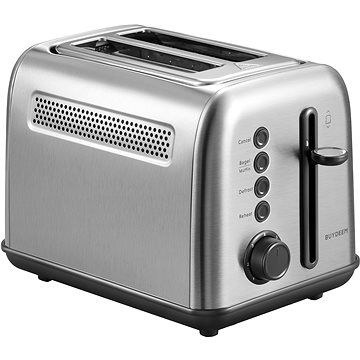 Photo 1 of  BUYDEEM 2-Slice Stainless Steel Extra-Wide Slot Toaster with Removal Crumb Tray and 7-Shade Settings, Silver