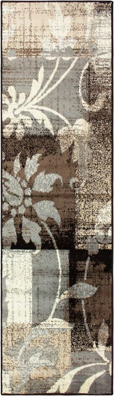 Photo 1 of ***USED - DIRTY - NO PACKAGING***
BNM Indoor Runner Area Rug with Jute Backing, Floral Geometric Decor, Perfect for Living Room, Kitchen, Bedroom, Office, Entryway, Hallway, Hardwood, Pastiche Collection, 2'7" x 8', Beige