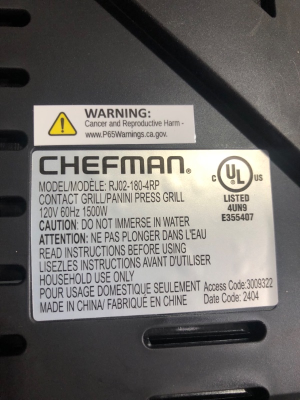 Photo 1 of ***USED - DOESN'T POWER ON - UNABLE TO TROUBLESHOOT***
Chefman 5-in-1 Digital Panini Press Grill Sandwich Maker and Griddle Grill Combo with Removable, Reversible Dishwasher-Safe Grilling Plates, Opens 180° for Indoor BBQ /Flat Top Grill, Stainless steel