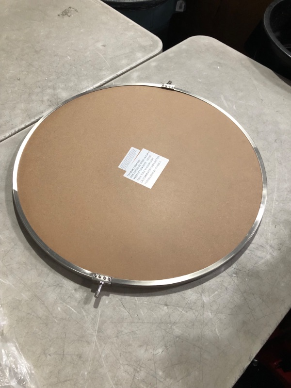 Photo 2 of ***USED - MISSING MOUNTING HARDWARE - SEE PICTURES***
TEHOME Round Pivot Bathroom Mirror Brushed Nickel Circle Metal Framed Tilting Beveled Vanity Mirrors for Wall, 24"