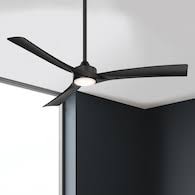 Photo 1 of **MISSING REMOTE, UNKNOWN IF FUNCTIONAL, PARTS ONLY** Harbor Breeze Calavar 52-in Matte Black Color-changing Integrated LED Indoor/Outdoor Ceiling Fan with Light and Remote (3-Blade)