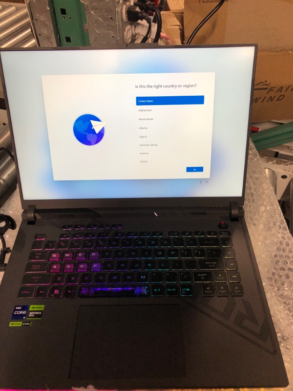 Photo 2 of **powers on and prev used **
ASUS ROG Strix G16 16" 240Hz Laptop 4TB SSD 96GB DDR5 RAM (Intel 14th gen Core i9-14900HX Processor Turbo 5.80Ghz, NVIDIA GeForce RTX 8GB, 16" QHD (2560x1600) WQXGA, Win 11) Gaming Notebook Computer