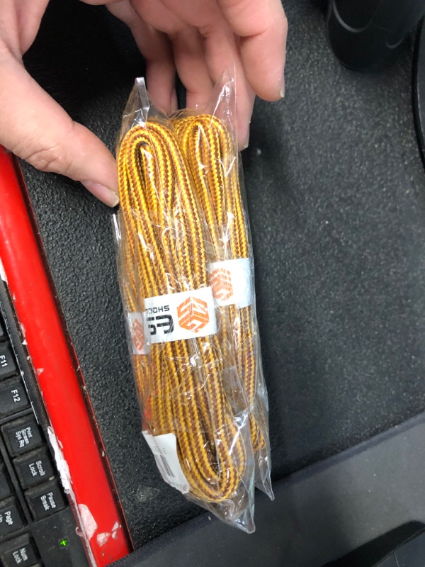 Photo 2 of **SET OF 2 **
2 Pair Shoe Laces Boot Laces Outdoor Hiking Walking Shoelaces Round Boot Lace Sneakers Shoe Strings 120 cm / 47.24" Goldenbrown