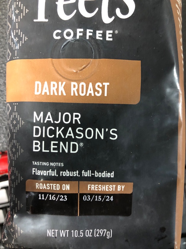 Photo 2 of **Expires on March 15 2024 ** nonrefundable**
Peet's Coffee, Dark Roast Whole Bean Coffee - Major Dickason's Blend 10.5 Ounce Bag Major Dickason's 10.5 Oz (Pack of 1)