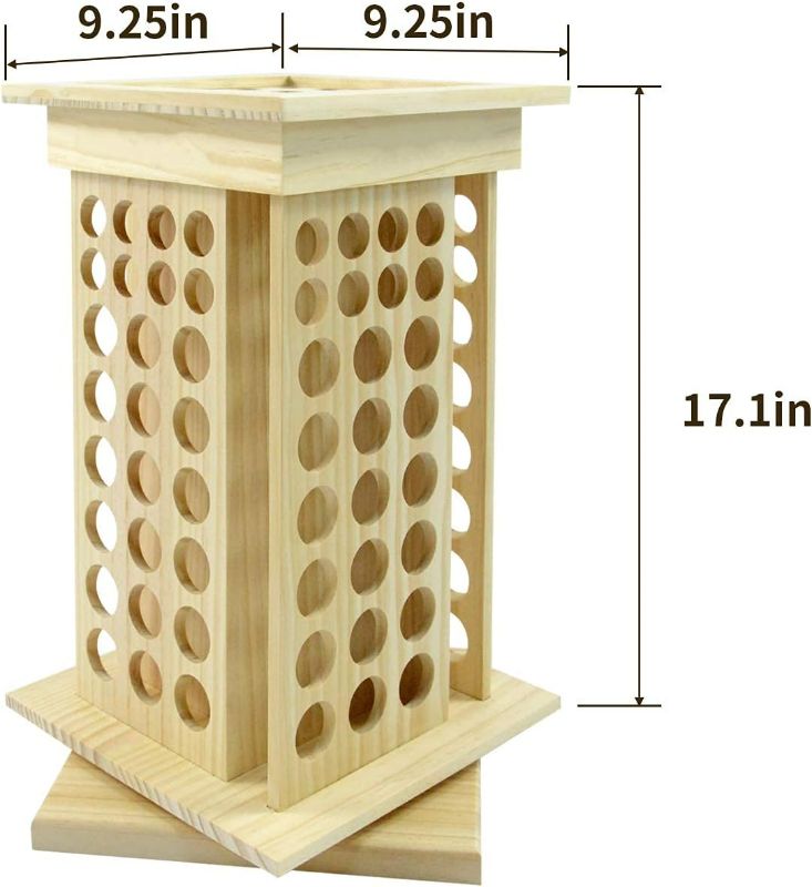 Photo 1 of (NON-REFUNDABLE) Rotating Essential Oils Storage Rack Holds Over 110 Slots for 5-15ml Roller Bottles - Wooden Cosmetic Classification Shelf Perfume Nail Polish 
