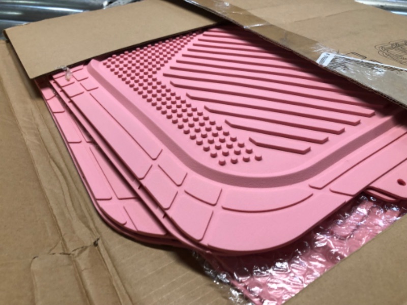 Photo 4 of CAR PASS Heavy Duty Rubber Floor Mats Pink 4-Piece Car Mat Set - Universal Waterproof Floor Mats for Car SUV Truck, Durable All-Weather Mats(All Pink)