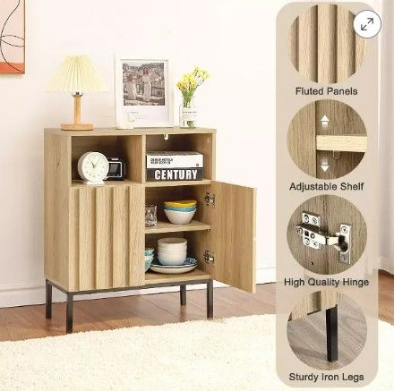 Photo 4 of (READ FULL POST) Sideboard Buffet Cabinet, Storage Cabinet Cupboard Table with Adjustable Shelves, Hallway Table

