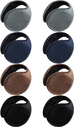 Photo 1 of 8 Pieces Winter Fleece Earmuffs Unisex Ear Warmers Classic Warm Ear Muffs