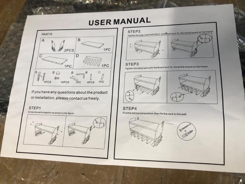 Photo 3 of (NON-REFUNDABLE) Power Tool Organizer with Charging Station. 8 Drill Holder 3 Layers Tool Storage Shelf Wall Mount Built in 8 Outlet Power Strip.Tool Battery Holder with Screwdriver/Hammer/Air Tool Rack.
