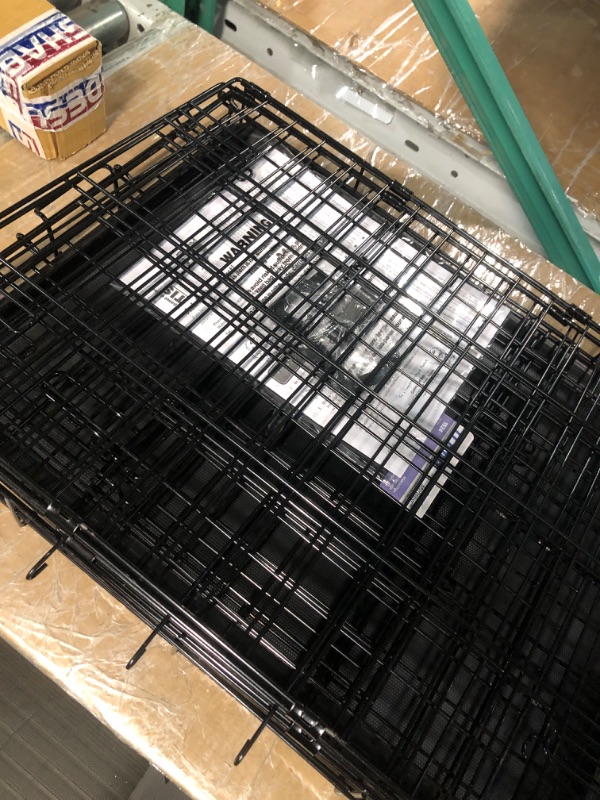 Photo 3 of *FOR PARTS ONLY*
Amazon Basics - Durable, Foldable Metal Wire Dog Crate with Tray, Single Door, Black