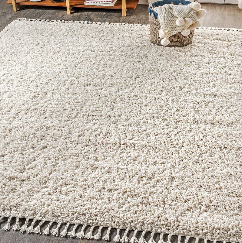 Photo 1 of (STOCK PHOTO FOR SAMPLE ONLY) - JONATHAN Y MCR100D-3 Mercer Shag Plush Tassel Indoor Area-Rug Bohemian Modern Contemporary Solid Easy-Cleaning Bedroom Kitchen Living Room, 3 X 5, Cream with Tassel