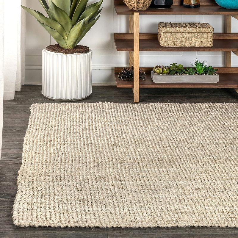 Photo 1 of (STOCK PHOT FOR SAMPLE ONLY) - JONATHAN Y NRF102B-5 Pata Hand Woven Chunky Jute Light Ivory 5 ft. x 8 ft. Area-Rug, Farmhouse, Easy-Cleaning, for Bedroom, Kitchen, Living Room,