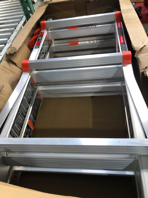 Photo 1 of Little Giant Ladders, Velocity, M22, 6-18 Foot, Multi-Position Ladder, Aluminum, Type IA, 300 lbs Weight Rating, (15422-001) & Project Tray, Ladder Accessory, Plastic, 25 lbs Weight Rating, (15012) 22 Ft. Without Levelers Ladder + Project Tray