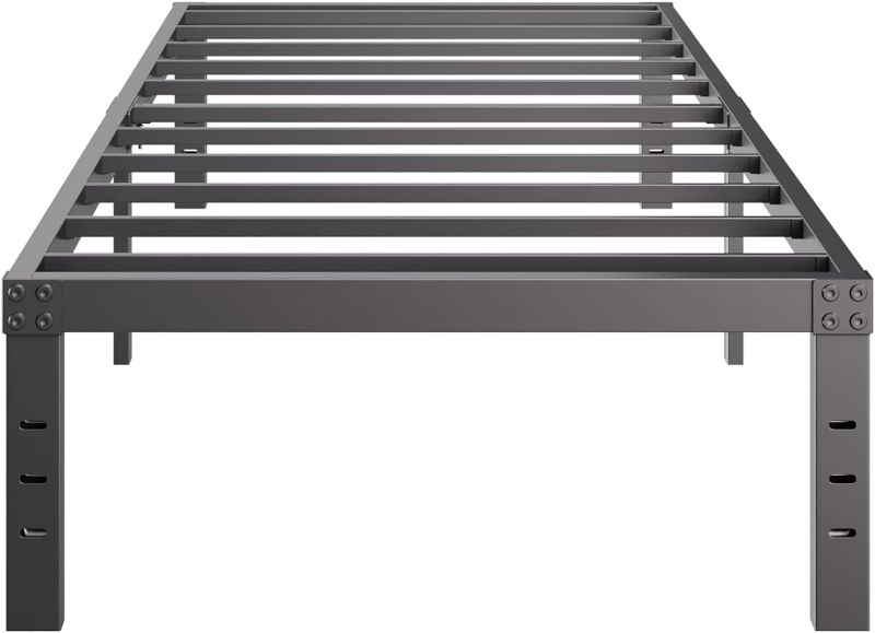 Photo 1 of (STOCK PHOTO FOR SAMPLE ONLY) - Twin-Size Metal Bed-Frame No Box Spring Needed,12-Inch Noise Free Black