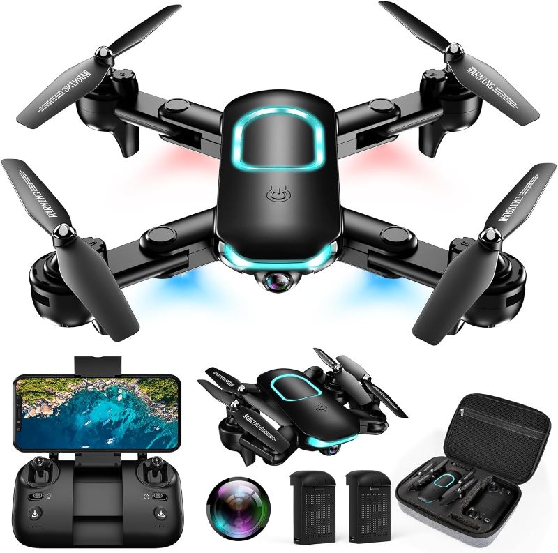 Photo 1 of **MINOR DAMAGE SCRATCHES**
REDRIE Drone with Camera - Foldable Drone for Kids Adults with 1080P FPV Camera, Upgrade Altitude Hold, Gestures Selfie, Waypoint Fly, Headless Mode, 3D Flip, One Key Start, 3 Speed Mode, Circle Fly, 2 Batteries
