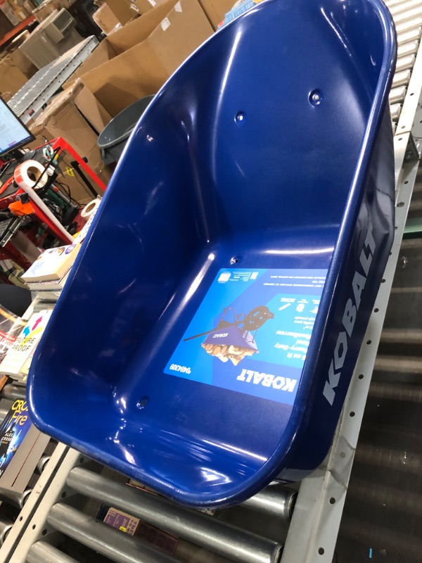 Photo 3 of ***USED - BUCKET ONLY - NO WHEELS, HANDLES, OR HARDWARE - SEE PICTURES***
Kobalt P6-SF-K 34402 6-cu ft Steel Wheelbarrow, Blue