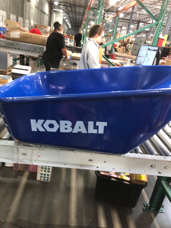 Photo 4 of ***USED - BUCKET ONLY - NO WHEELS, HANDLES, OR HARDWARE - SEE PICTURES***
Kobalt P6-SF-K 34402 6-cu ft Steel Wheelbarrow, Blue