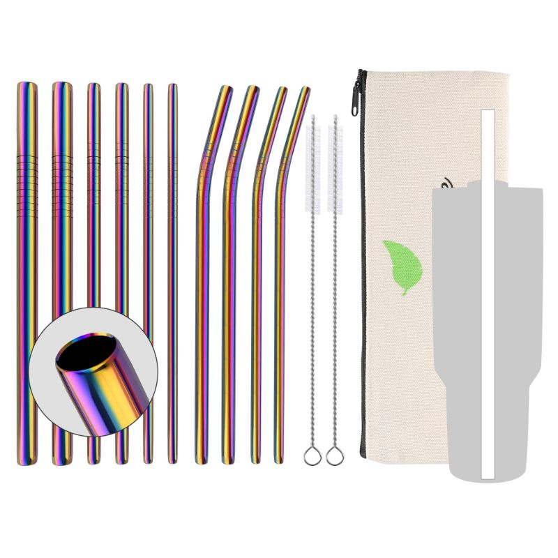 Photo 1 of ***NON-REFUNDABLE (2 PACK) BUNDLE***
Vzaahu 12-Pack Reusable Stainless Steel Rainbow Metal Straws with Case and Brush - Eco Friendly - Dishwasher Safe