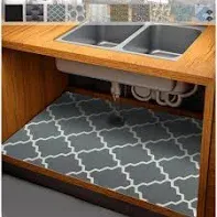 Photo 1 of (stock photo for reference)AiBOB Waterproof Under Sink Mat, Absorbent Quick Dry Sink Liners Protect Cabinets, Durable Shelf Liners, Slip Resistant and Non-Adhesive, 24X68, Light Grey