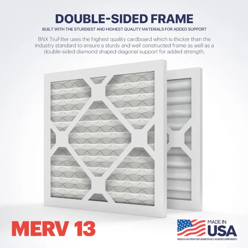 Photo 1 of **BUNDLE OF 2**
BNX 16x16x1 MERV 13 Pleated Air Filter – Made in USA