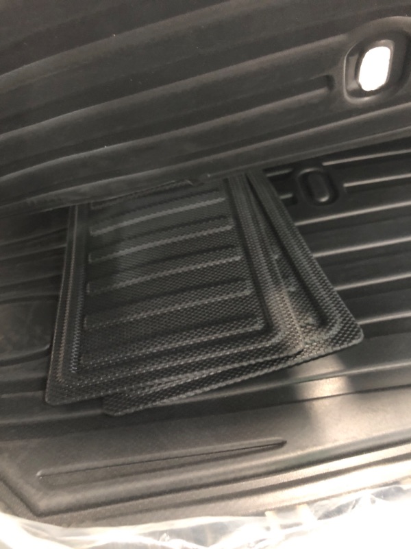 Photo 3 of Original 2021-2024 Sienna Cargo Liner and Backrest Mats for Toyota Sienna 7/8 Seats Without Spare Tire - Custom Fit Trunk Mat and 3rd Row Seat Backrest Mats - All Weather Car Mats for Toyota Sienna Sienna Cargo Liner & Backrest Mat