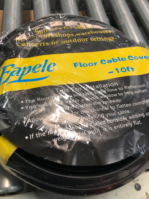 Photo 2 of Eapele 10 ft Floor Cord Cover Heavy Duty Cable Protector, Easy to Unroll, Prevent Trip Hazard for Home Office or Outdoor Settings (Black) 10ft-Black