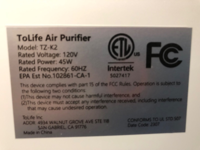 Photo 2 of Air Purifiers for Home Large Room Up to 1095 Ft² with PM 2.5 Display Air Quality Sensor, Auto Mode, Timer, HEPA Air Purifier for Bedroom Filters Smoke, Pollen, Pet Dander, Allergies, White