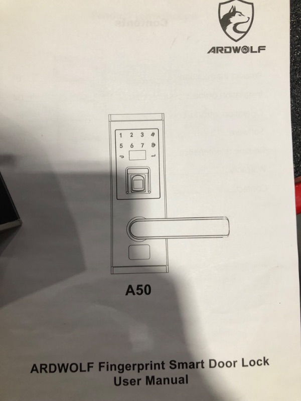 Photo 2 of *MISSING HARDWARE*MINOR SCRATCHES**
A50 Keyless Entry Door Lock, Autolock Fingerprint Door Lock with Right-Handle, 304 Stainless Steel Biometric Door Lock with Keypad