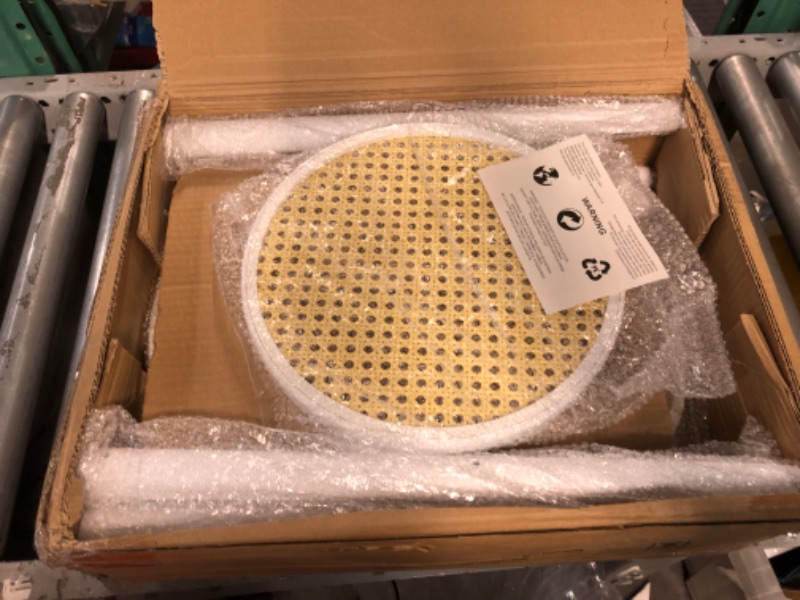 Photo 1 of APICIZON Round Side Table Set of 2, White Rattan Nightstand Bedside Table with Storage, Small End Table for Living Room, Bedroom, Small Spaces, Modern Accent Table Easy Assembly, 15 x 19.3 Inches 2 White