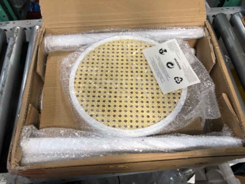 Photo 1 of APICIZON Round Side Table Set of 2, White Rattan Nightstand Bedside Table with Storage, Small End Table for Living Room, Bedroom, Small Spaces, Modern Accent Table Easy Assembly, 15 x 19.3 Inches 2 White