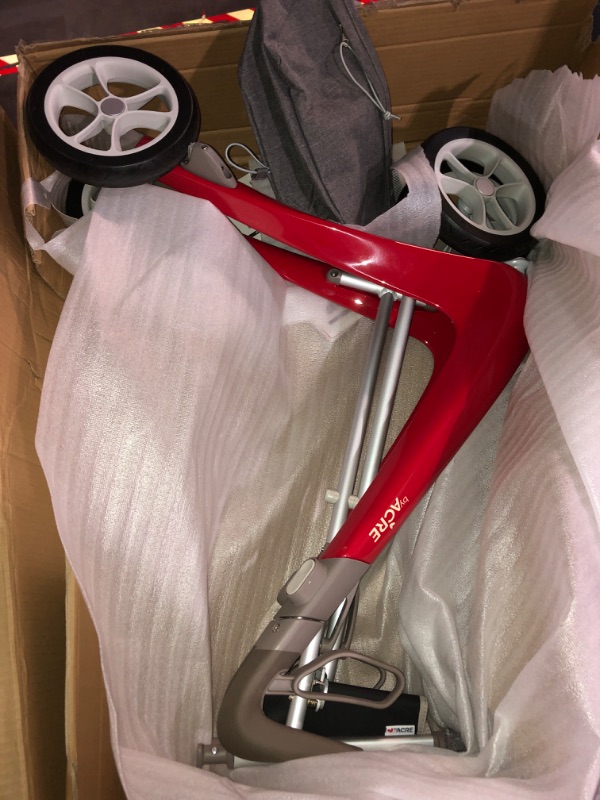 Photo 2 of (READ FULL POST) byACRE Carbon Ultralight Rollator Walker with Organizer Bag, Red, Regular Track red regular track