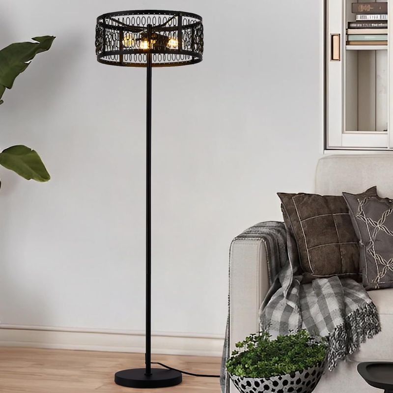 Photo 1 of ***USED - LIKELY MISSING PARTS - UNABLE TO VERIFY FUNCTIONALITY***
diniluse Floor Lamps for Living Room, Black Industrial Standing Lamp with Foot Switch, Modern Reading Tall Lamps with Metal Base, Floor Lamp for Bedroom Office, No Bulb