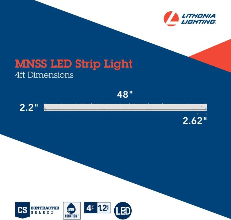 Photo 4 of (READ FULL POST) Lithonia Lighting MNSS L48 5500LM MVOLT GZ10 40K LED Single Lens Strip Light, Multi-Volt 120-277V, 48 Inches, Cool White 5500 Lumens 48 Inches, Cool White