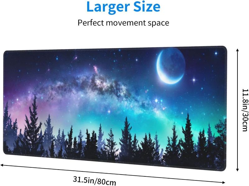 Photo 1 of Forest Tree Night Galaxy Landscape Gaming Mouse Pad Large XL