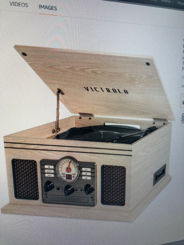 Photo 1 of Victrola Nostalgic 6-in-1 Bluetooth Record Player & Multimedia Center with Built-in Speakers - 3-Speed Turntable, CD & Cassette Player, FM Radio | Wireless Music Streaming | Natural Natural Record Player