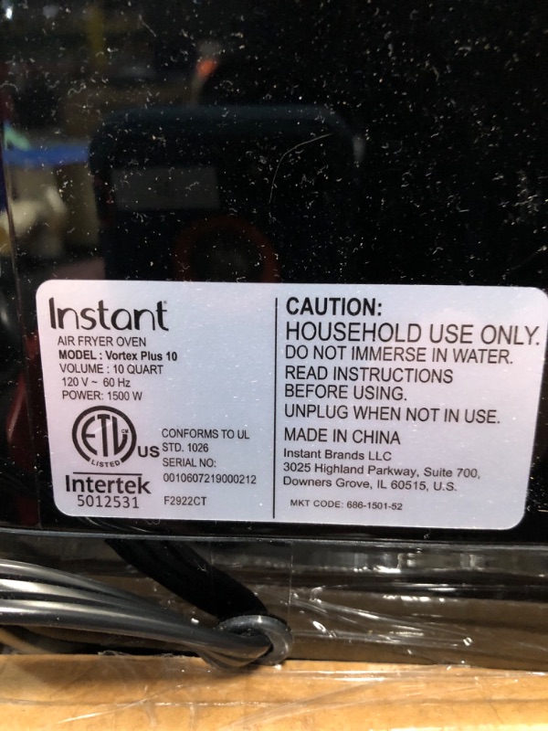 Photo 4 of ***SMALL SCUFFS ON FRONT*** Instant Vortex Plus Air Fryer Oven 7 in 1 with Rotisserie, with 6-Piece Pyrex Littles Cookware