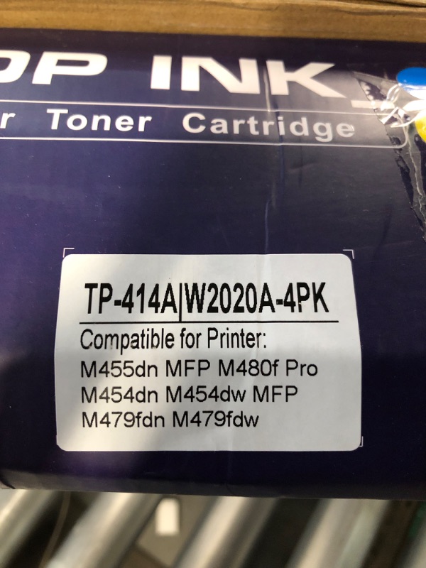 Photo 4 of 4-Pack (BK+C+Y+M) TP-414A W2020A Printer Ink Cartridge