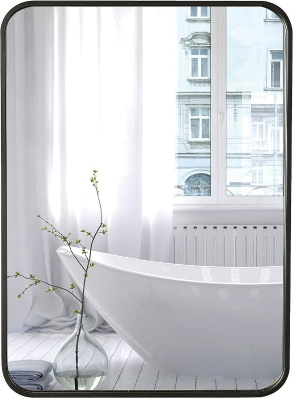 Photo 1 of (opened for inspection) 36 x 24 Inch Bathroom Wall Mirror, Black