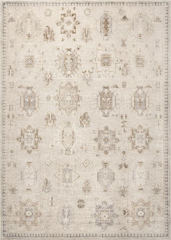 Photo 1 of ***USED - DIRTY - NO PACKAGING***
nuLOOM Krystin Distressed Machine Washable Area Rug - 4x6 Machine Washable Area Rug Transitional Beige/Ivory Rugs for Living Room Bedroom Dining Room Kitchen