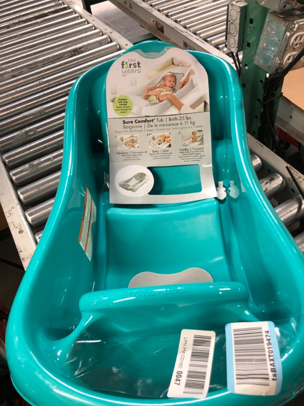 Photo 2 of *MISSING NET* The First Years Sure Comfort Deluxe Newborn to Toddler Tub, Teal Aqua
