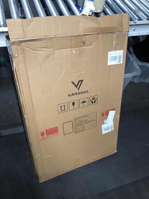 Photo 1 of 24 * 36 Inch Gold Ripple Rectangle Bathroom Mirror - Wall Mounted