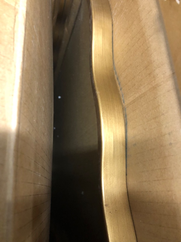 Photo 1 of 24 * 36 Inch Gold Ripple Rectangle Bathroom Mirror - Wall Mounted