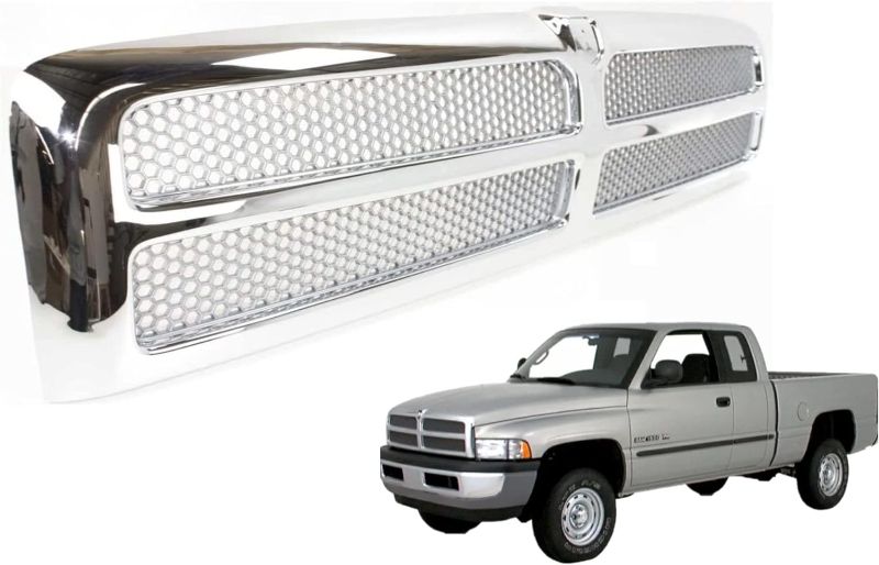 Photo 1 of EzMech Front All Chrome Grille Assembly Compatible With Dodge Ram 1500 Grill 