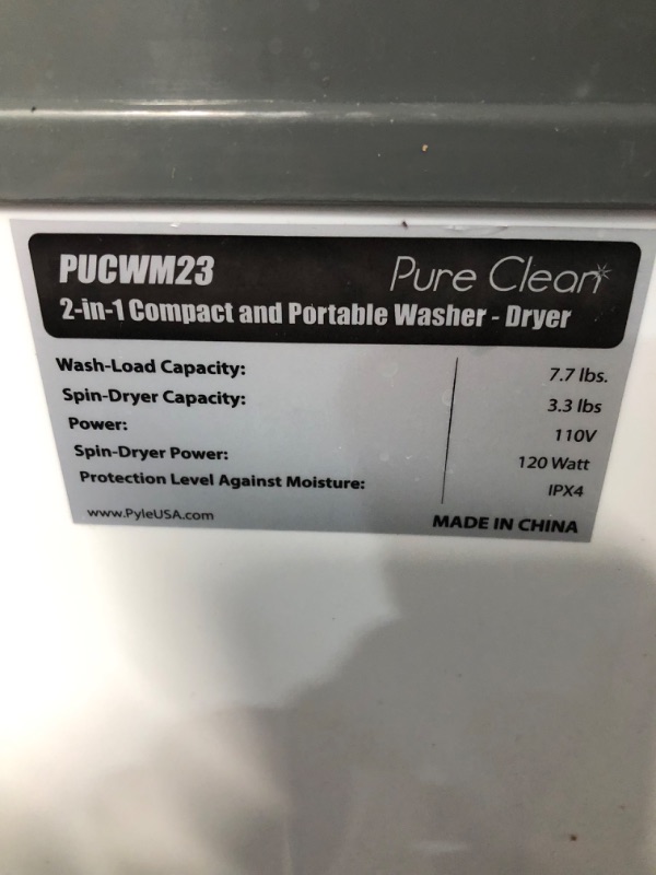 Photo 6 of Compact Home Washer & Dryer, 2 in 1 Portable Mini Washing Machine, Twin Tubs, 11lbs. Capacity, 110V, Spin Cycle w/ Hose, Translucent Tub Container Window, Ideal for Smaller Laundry Loads